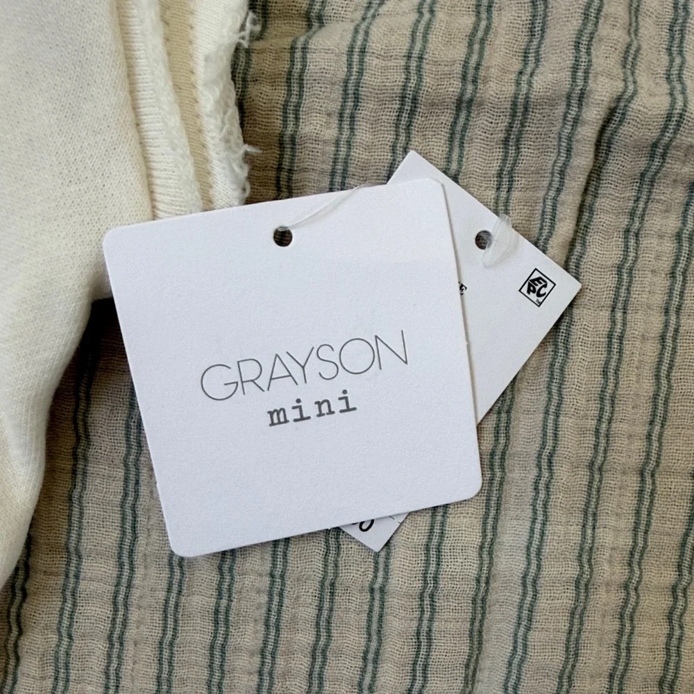 Grayson Mini Take It Easy Cream Crop Tee & Blue Floral Shorts Set — 18 months